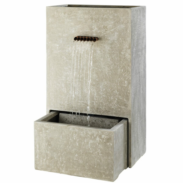 Planter Fountain Water Feature, 100cm Light Grey without plants