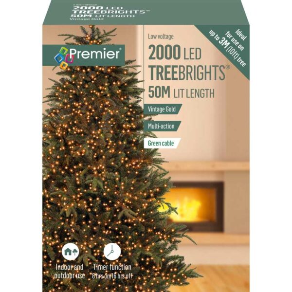 Premier 2000 Multi-Action LED TREEBRIGHTS with Timer - Vintage Gold