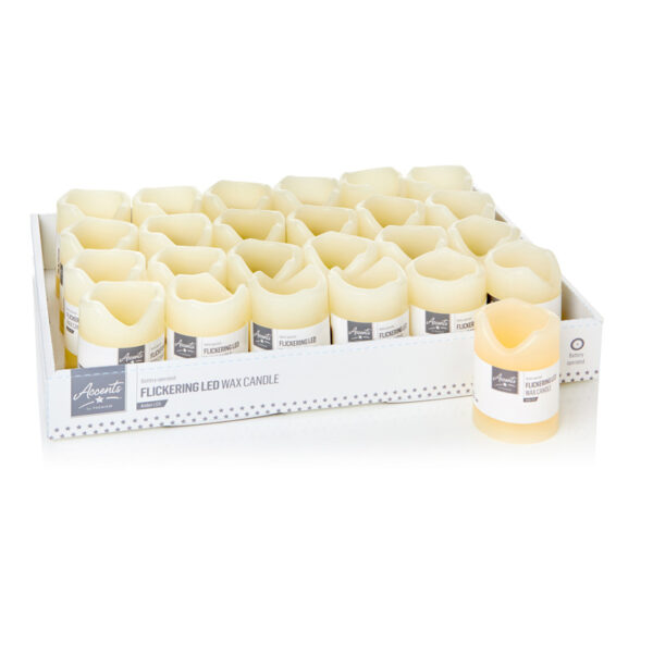 Premier Battery-Operated LED Flickering Wax Candle