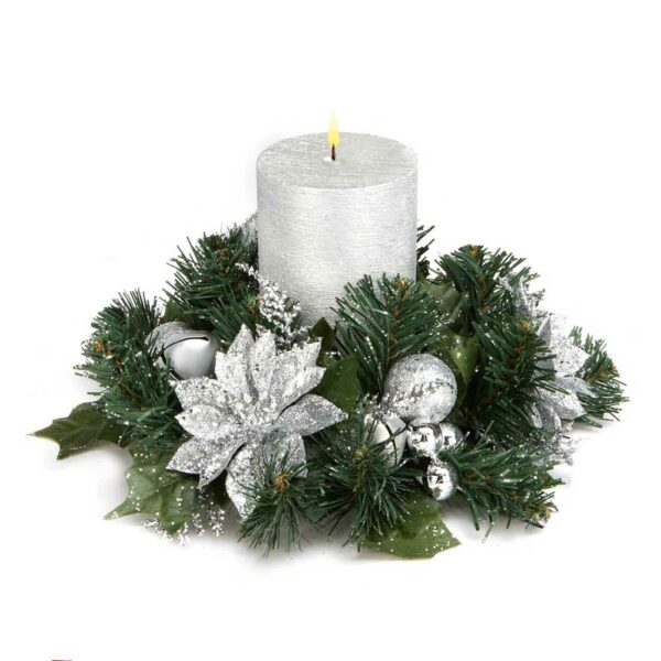 Premier Glitter Poinsettia Candle Ring