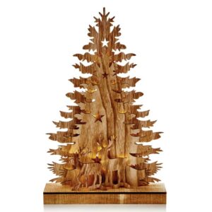 Premier Lit Wooden Tree & Reindeer Scene (44cm)