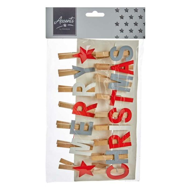 Premier Wooden Merry Christmas Pegs