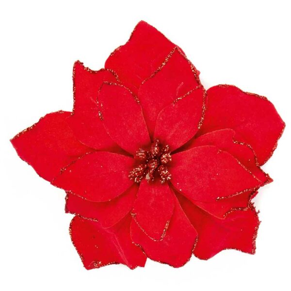 Premier Red Poinsettia Clip
