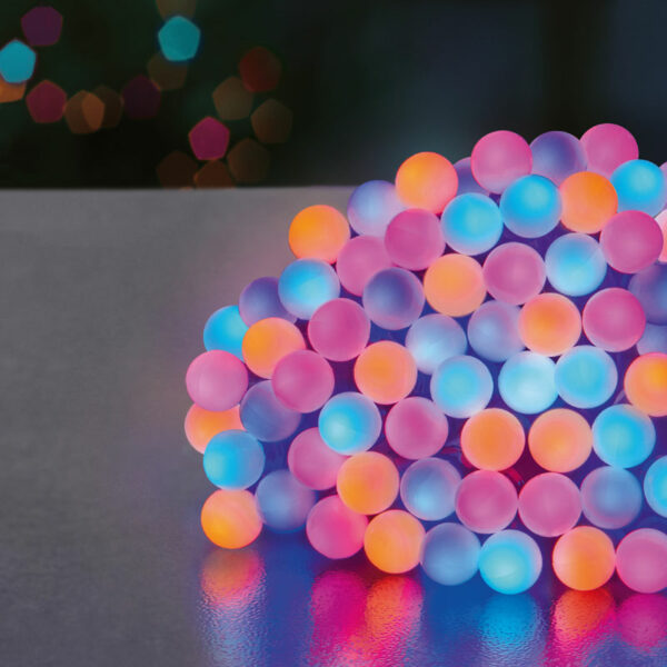 Premier Multi-Action LED Frosted Berry Lights with Timer - Rainbow