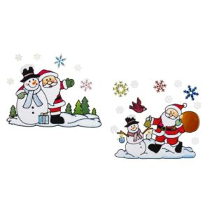 Premier Santa & Snowman Window Sticker