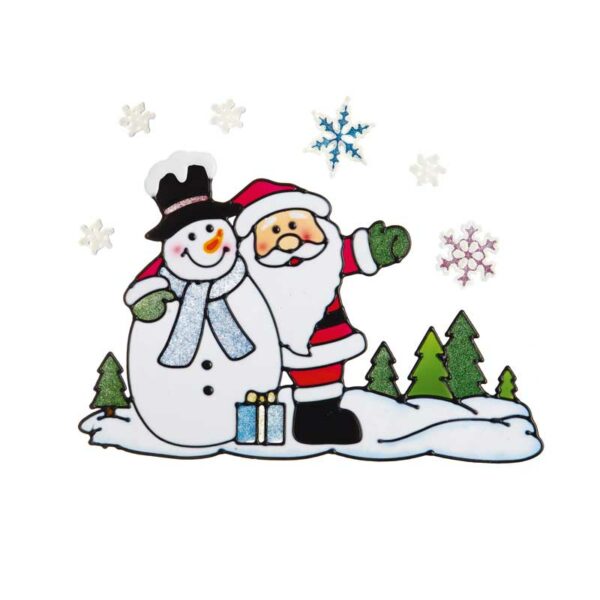 Premier Santa & Snowman Window Sticker