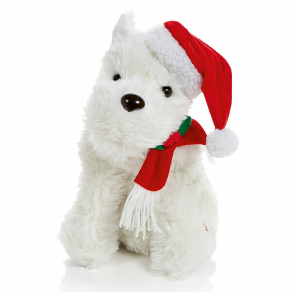 Premier Battery-Operated Singing White Terrier (28cm)
