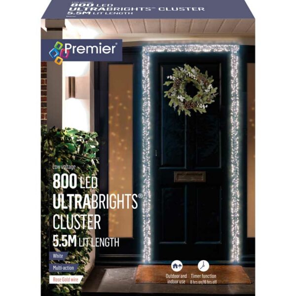 Premier 800 Multi-Action LED ULTRABRIGHTS CLUSTER with Timer - White