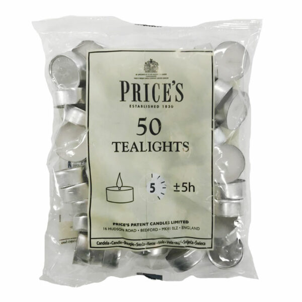 Price's White Tealights (Pack of 50)