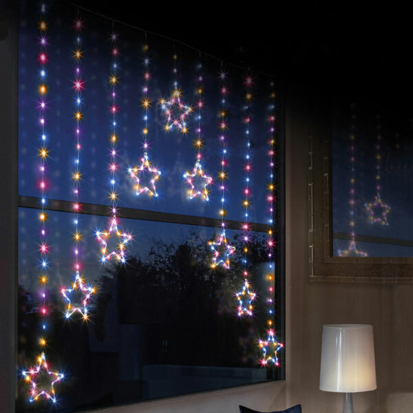 Premier LED Star Curtain Lights - Rainbow