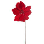 Festive Red Velvet Magnolia Stem (40cm)