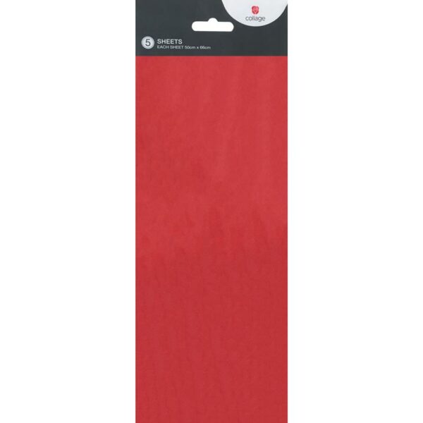 Collage Red Tissue Paper Sheets (Pack of 5)