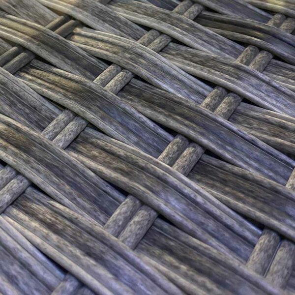 Rivington Rattan Weave under clear tempered glass tabletop