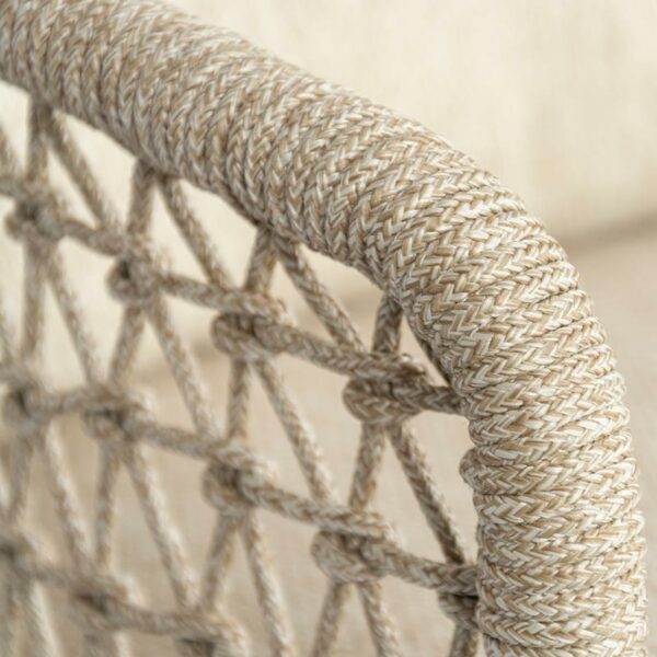 Rope detail on Puccini Dining Chair in Latte