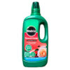 A green, 1 litre bottle of Miracle-Gro Rose & Shrub Food Liquid Plant Food.