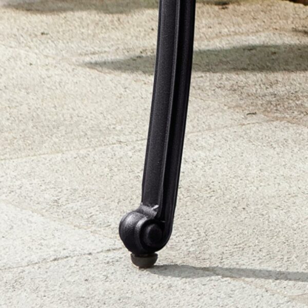 Scrolled adjustable feet on Hartman Capri Bench