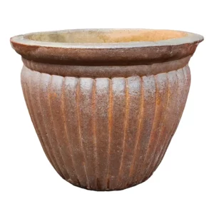 Short Fluted Terracotta Pot Extra Large (D80cm x H59cm)