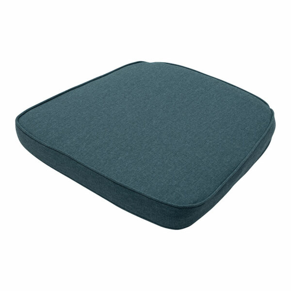 Madison Outdoor Wicker Seat Cushion - Sea Blue side profile