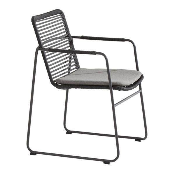 Side profile of 4 Seasons Outdoor Elba Stacking Dining Chair