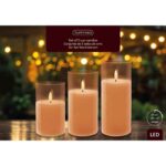 Lumineo Set of 3 LED Amber Wax Candles