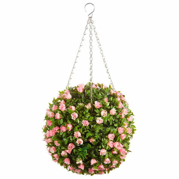 A studio cut out image of the Smart Garden 30cm Artificial Topiary Pink Rose Ball