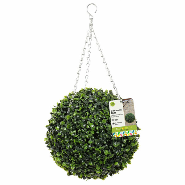 A studio image of the Smart Garden 40cm Artificial Topiary Boxwood Ball