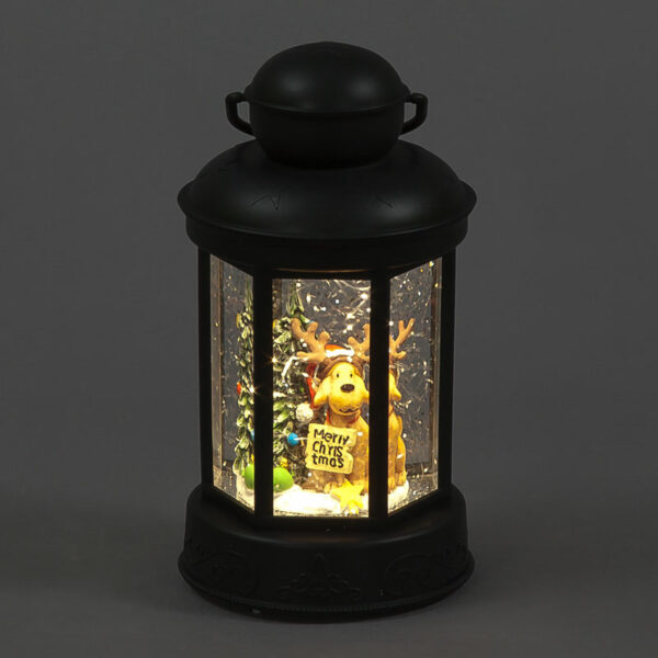 SnowTime LED Dog with Antlers Water Lantern