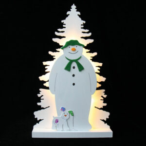 SnowTime Lit Wooden Snowman & Snowdog Tree