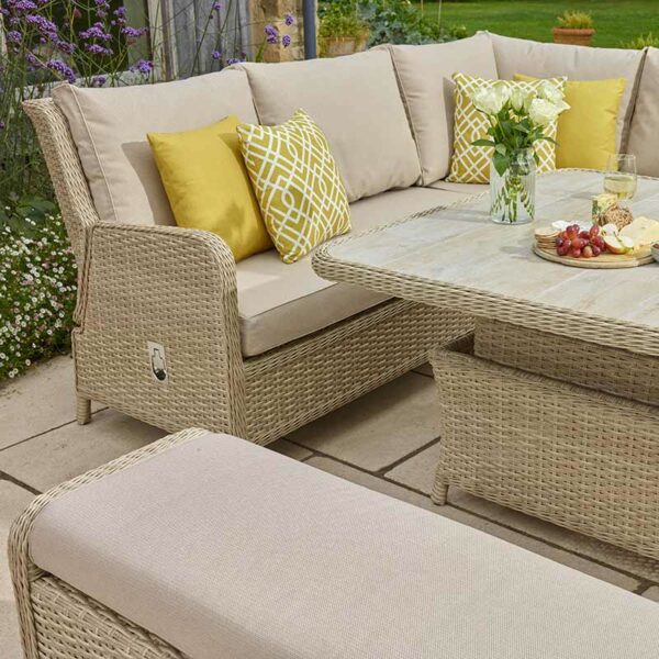 Somerford Reclining Garden Sofa Set in Sandstone