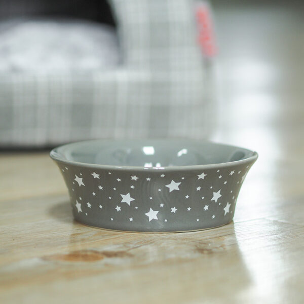 Zoon Flared Starry Ceramic Cat Bowl