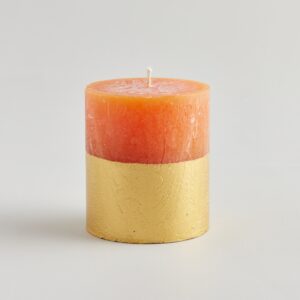 St Eval Orange & Cinnamon Gold Dipped Pillar Candle