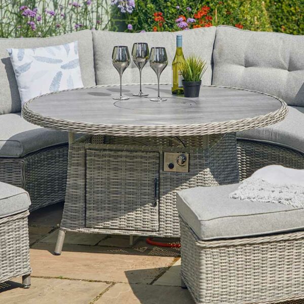 St Tropez Round Modular Firepit tabletop shown without Firepit