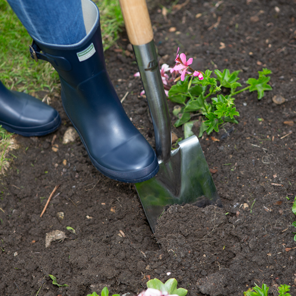 The Wilkinson Sword Stainless Steel Border Spade in use