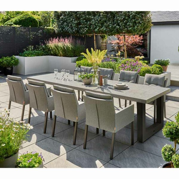 LIFE Outdoor Living Stelvio Patio Dining Set with 8 Caribbean Chairs