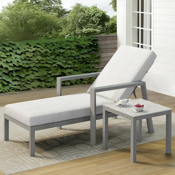 Supremo Leisure Melbury Sun Lounger with Side Table in Taupe