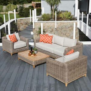 Supremo Leisure Oakham Deluxe Garden Lounge Set with Rectangular Table