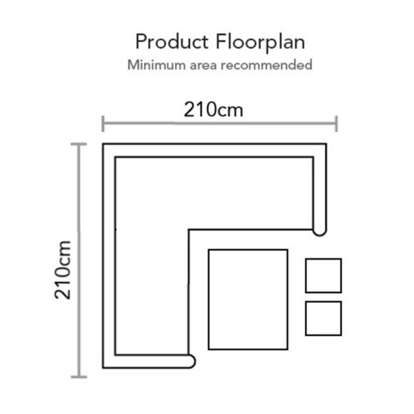 Floorplan for Supremo Leisure Rivington Mini Modular Garden Set with Rectangular Adjustable Table