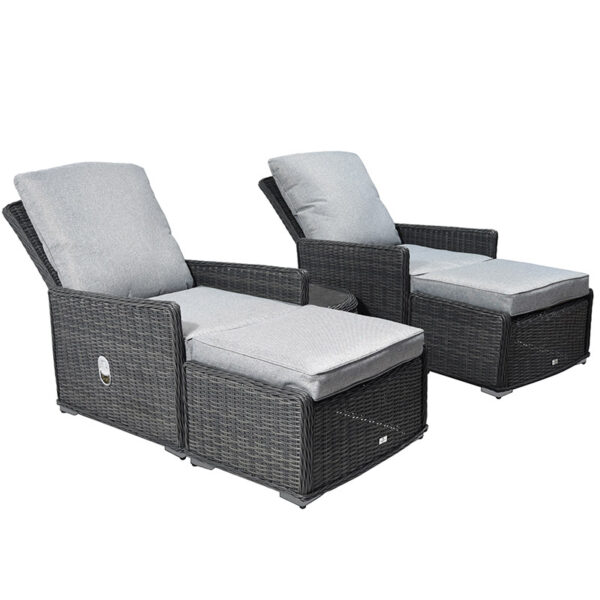 Supremo Leisure Vienna Deluxe Dual Recliner Set for 2 in recline