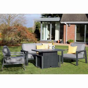 Supremo Melbury Lounge Set with adjustable table in garden