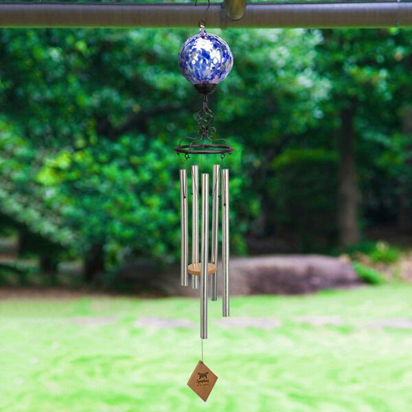 The Symphony Solar Light Wind Chime in use