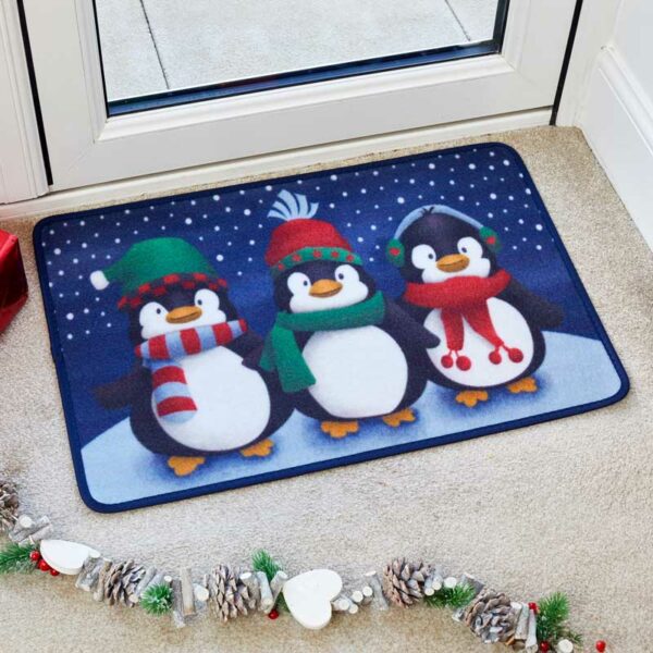 Three Kings Frosty Penguins Doormat