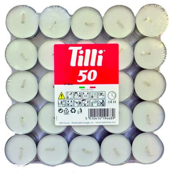 Tilli White Tealights (Pack of 50)