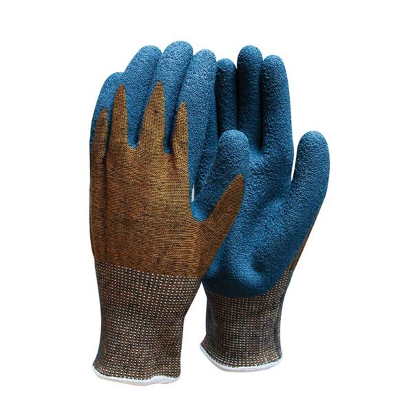 A pair of orange Town & Country ECO-Flex Pro Gloves with rubberised fingers and palm.