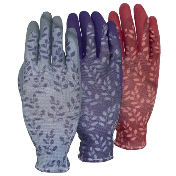 Town & Country Flexigrip Gloves (Pack of 3) grey, purple and red