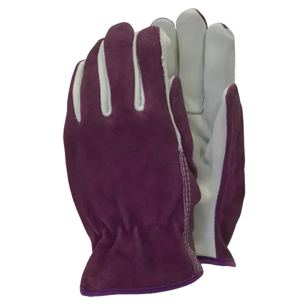 Town & Country Premium Leather & Suede Gloves medium aubergine