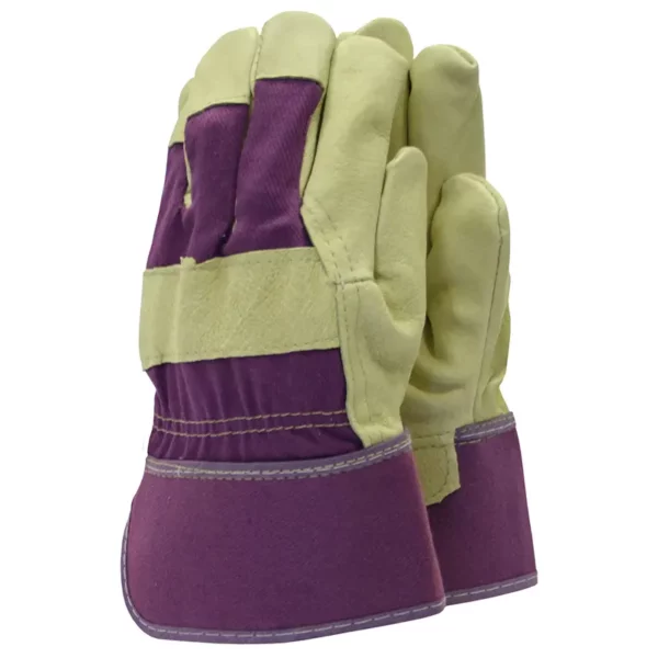 Town & Country Washable Leather Rigger Gloves Medium Purple