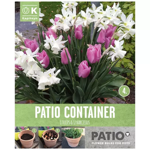 Tulip & Narcissus Patio Container Collection 'White & Pink' (20 bulbs)
