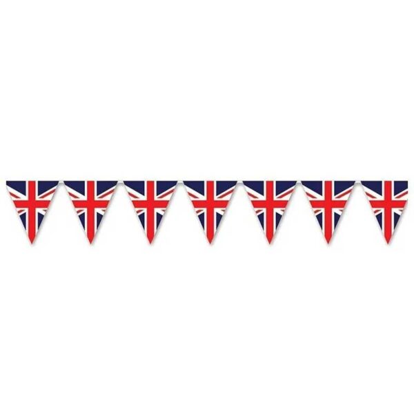 Union Jack Paper Bunting with 14 Flags