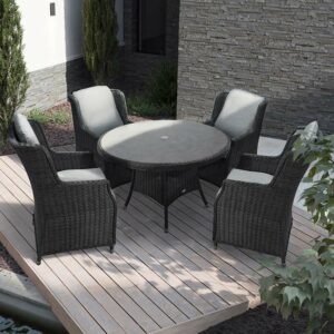 Supremo Leisure Vienna 4 Seat Round Dining Set shown without parasol and base