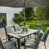 Vienna 6 Seat Dining Set with a Parasol